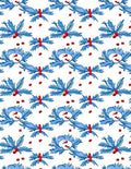 Blue Snowman Berry Garland Repeats Rug