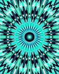 Cool Blue Radiant Mandala Design Rug