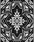Abstract Black White Geometric Mandala Rug