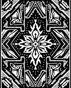 Abstract Black White Geometric Mandala Rug