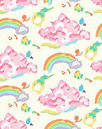 Whimsical Rainbow Clouds Pattern Design Rug