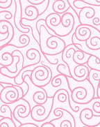 Pink Swirl Vine Pattern Rug