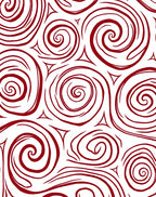 Deep Red Swirl Pattern Design Rug