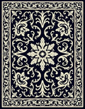 Classic Floral Scrollwork Damask Design Rug