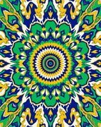 Bold Floral Mandala Graphic Design Rug