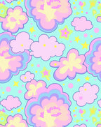 Pastel Sky Clouds and Stars Rug