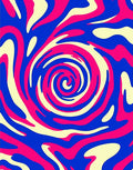 Vibrant Swirl Patterned Abstract Design Rug