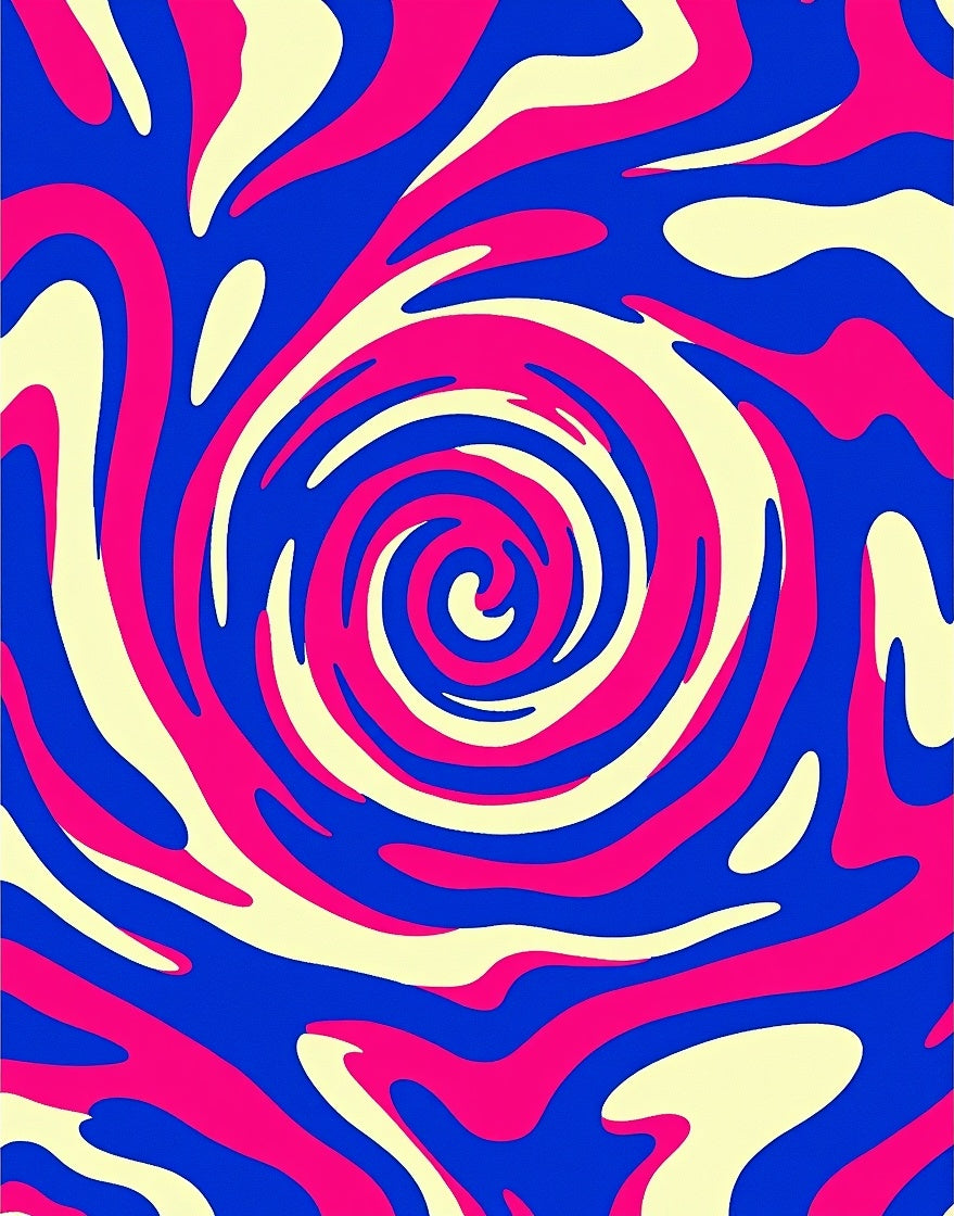 Vibrant Swirl Patterned Abstract Design Rug