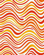 Abstract Wavy Orange Yellow Stripes Rug