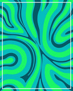 Aqua Emerald Swirl Pattern Rug