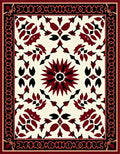 Crimson Floral Medallion Pattern Rug