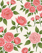 Pink Rose Garden Pattern Rug
