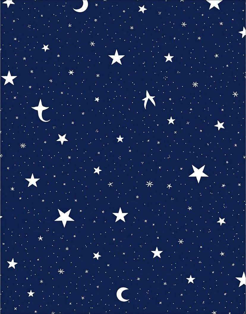 Celestial Stars Moon Patterned Rug