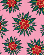 Crimson Petal Floral Arrangement Rug