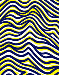 Bold Yellow Blue Wavy Stripes Rug