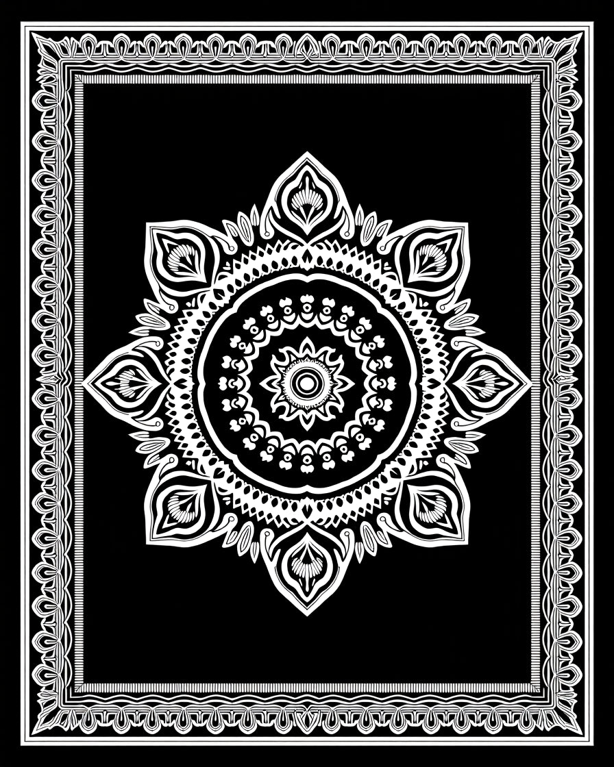 Mandala Ornamental Floral Pattern Rug