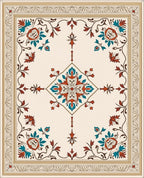Ornate Floral Arabesque Pattern Rug