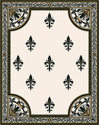 Ornate Fleur de Lis Classic Motif Rug