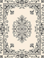 Elegant Floral Scrollwork Decorative Rug
