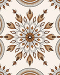 Radial Floral Mandala Pattern Rug