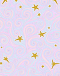 Golden Stars Swirl Pastel Pattern Rug