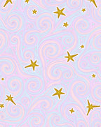 Golden Stars Swirl Pastel Pattern Rug