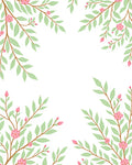 Delicate Pink Blossom Branch Pattern Rug