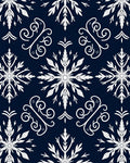 White Snowflake Swirl Pattern Design Rug