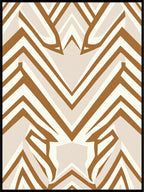 Brown White Geometric Chevron Composition Rug