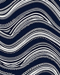 Flowing Lines White On Dark Blue Rug
