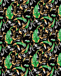 Green Orange Abstract Brushstrokes Pattern Rug
