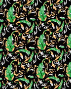 Green Orange Abstract Brushstrokes Pattern Rug