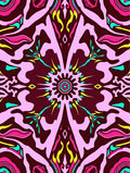 Vibrant Pink Yellow Symmetry Abstract Design Rug