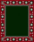 Red Green Plaid Floral Border Rug