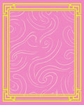 Pink Swirls Geometric Trim Rug