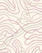 Soft Pink and Cream Wavy Lines Rug