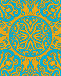 Opulent Gold Floral Medallion Pattern Rug