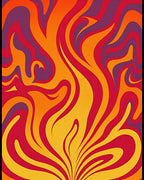 Bold Swirls Warm Tones Pattern Rug