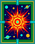 Vibrant Sun Burst Cosmic Explosion Rug