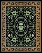 Gothic Skull Floral Border Rug