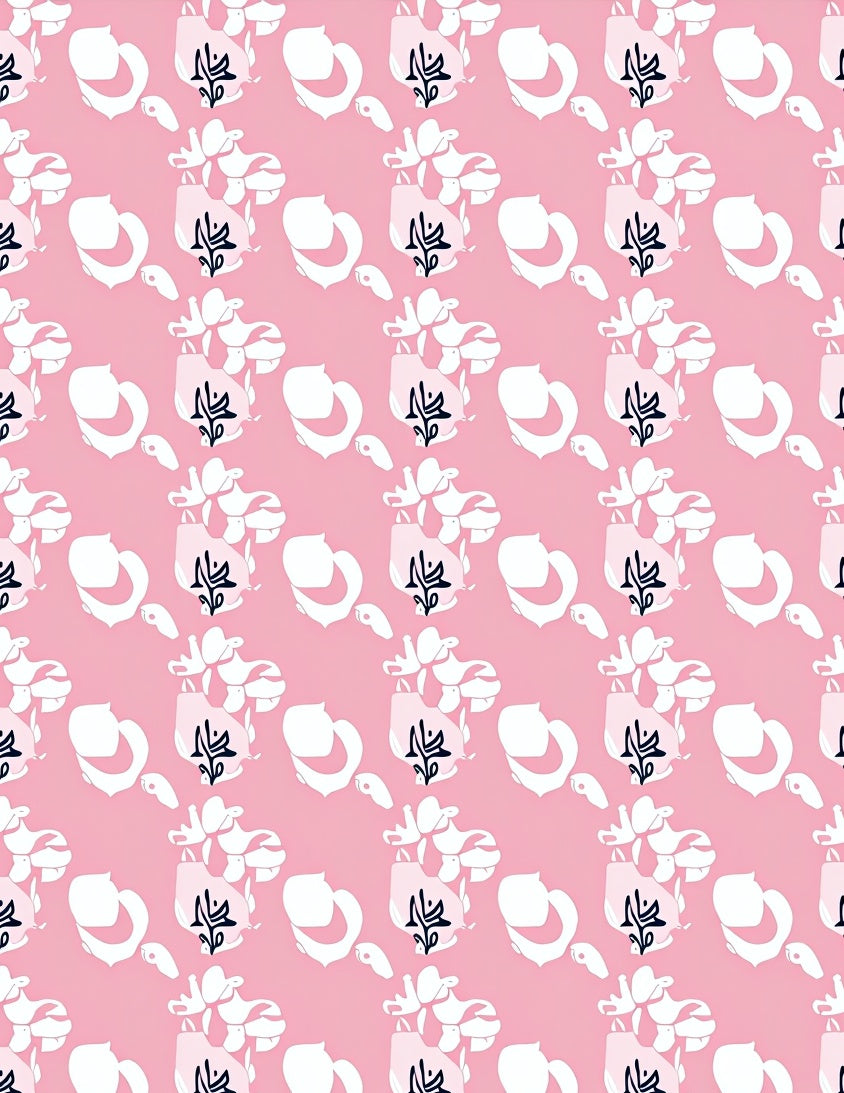 Abstract Floral Pattern With Pink Tones Rug