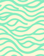 Aqua Stripe Flowing Waves Design Rug
