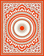 Radiant Sun Mandala Inspired Design Rug