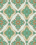 Vintage Teal Gold Medallion Pattern Rug