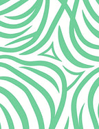 Abstract Green Wavy Stripes Pattern Rug
