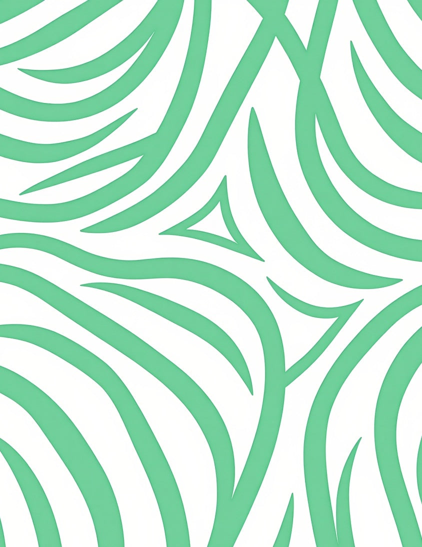 Abstract Green Wavy Stripes Pattern Rug