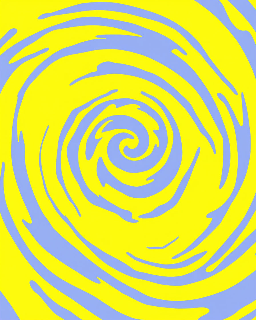 Vibrant Swirl Yellow Blue Abstract Rug