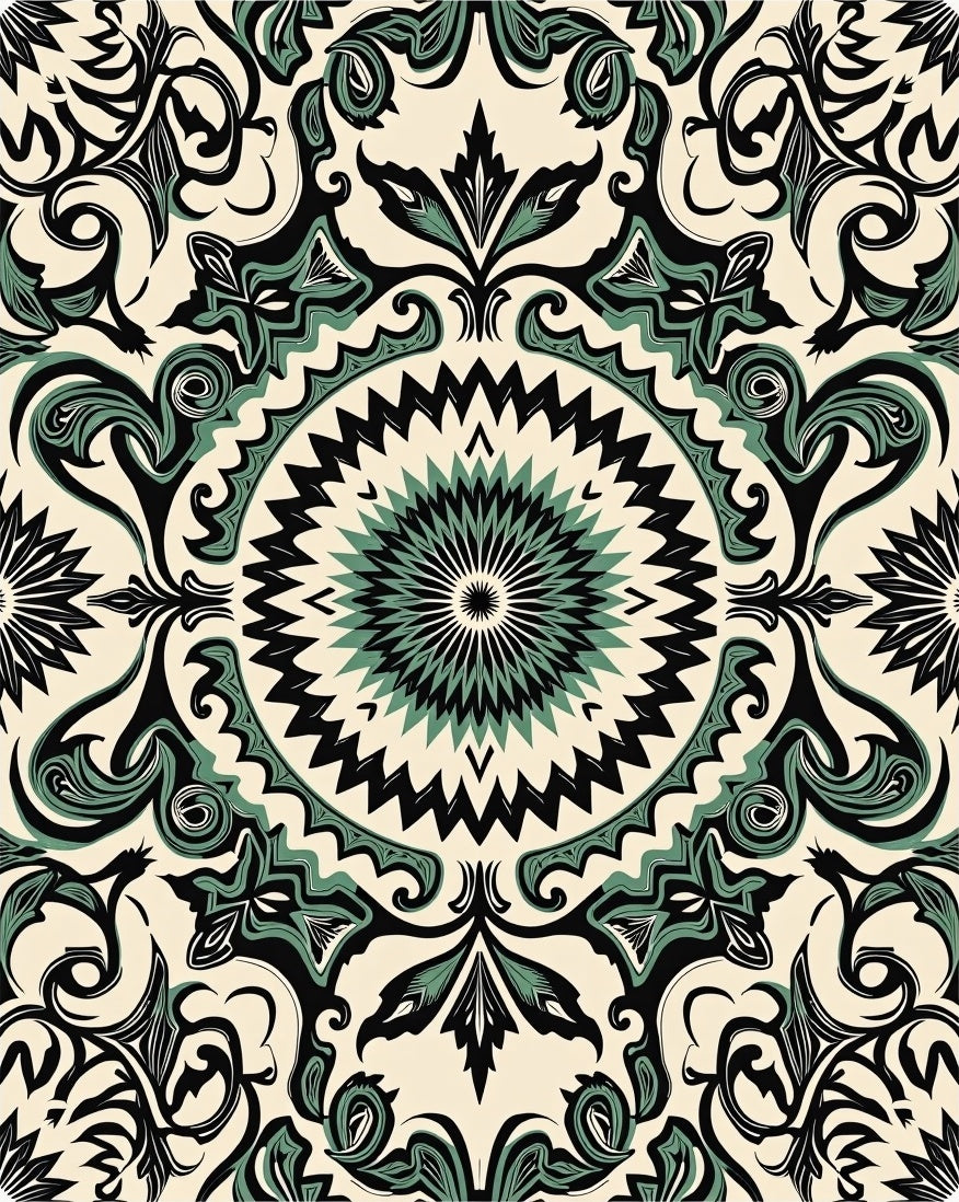 Intricate Floral Medallion Pattern Rug
