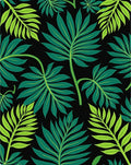 Emerald Green Tropical Leaf Collage Rug