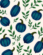 Dark Blue Squash Nature Pattern Rug